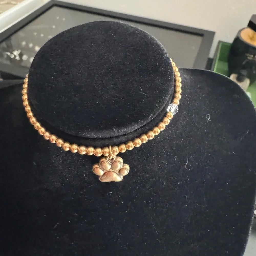 Gold Paw Charm Bracelet